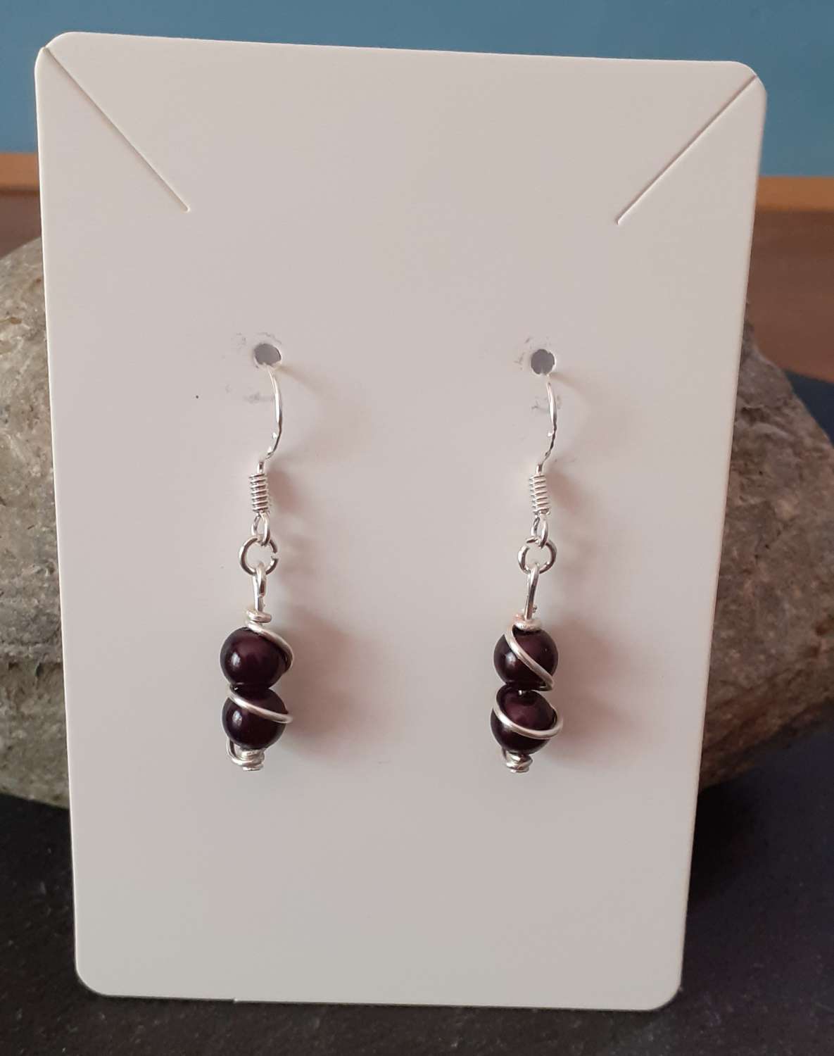 Wire Wrapped Black Sterling Silver Jewellery Set Wire Wrapped Black Sterling Silver Jewellery Set