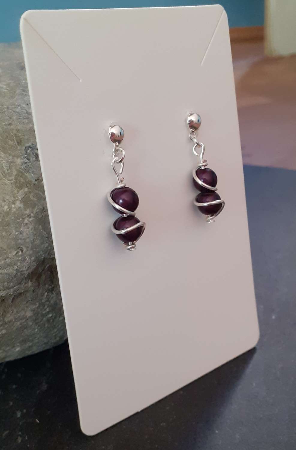 Wire Wrapped Black Sterling Silver Jewellery Set Wire Wrapped Black Sterling Silver Jewellery Set