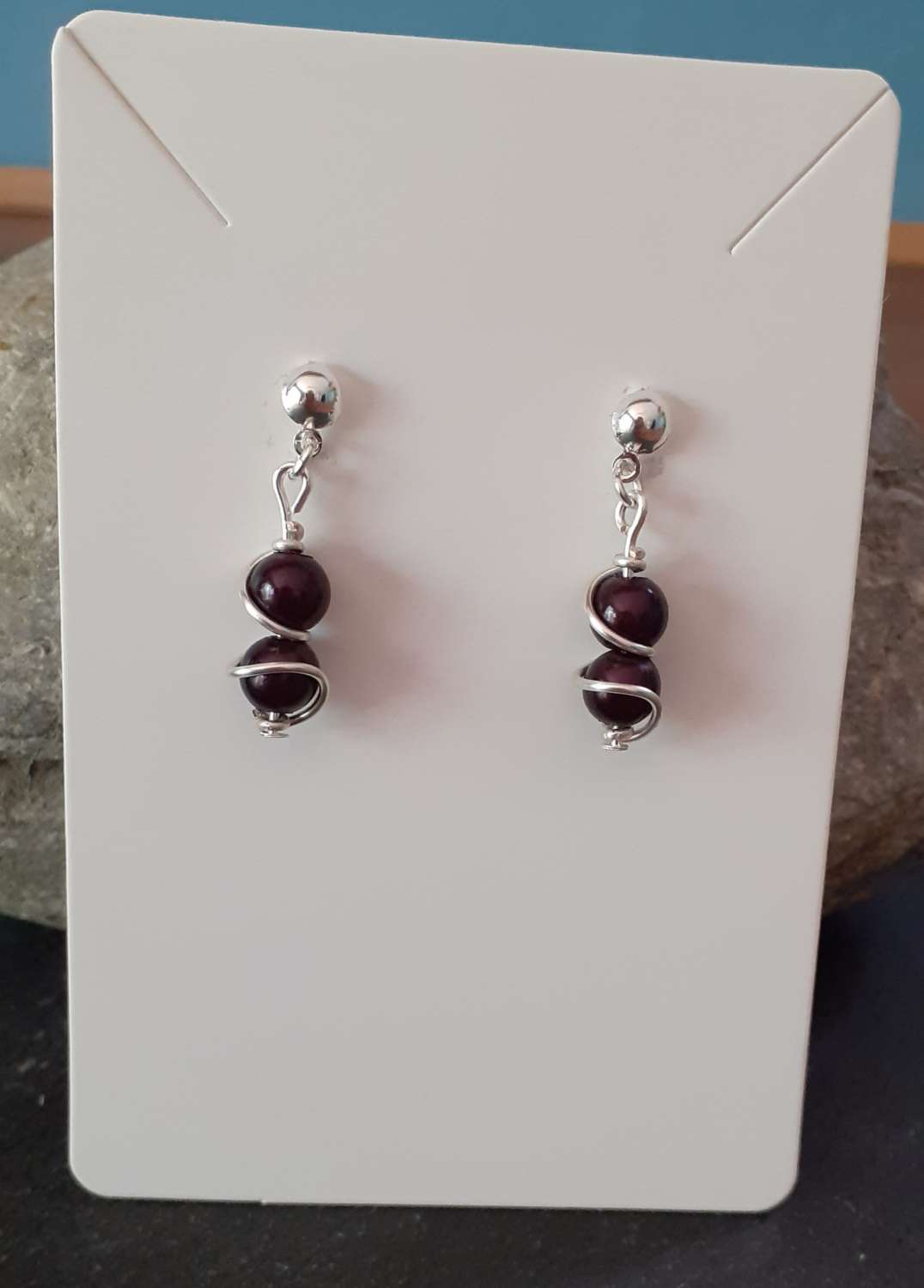 Wire Wrapped Black Sterling Silver Jewellery Set Wire Wrapped Black Sterling Silver Jewellery Set