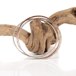 Silver Copper Trio Bangle