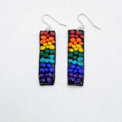 handmade polymer clay rainbow pebbles long earrings 2 handmade polymer clay rainbow pebbles long earrings 2