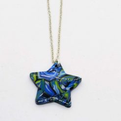 Starry night. Van Gough inspired swirly star pendant