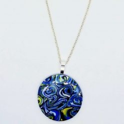 Starry night. Van Gough inspired swirly round pendant 1 Starry night. Van Gough inspired swirly round pendant 1