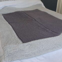 Two Toned Grey Chunky Blanket