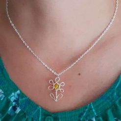 Flower Pendant Necklace | Wire Flower Pendant 5 Flower Pendant Necklace | Wire Flower Pendant 5