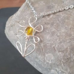 Flower Pendant Necklace | Wire Flower Pendant 7 Flower Pendant Necklace | Wire Flower Pendant 7