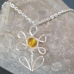 Flower Pendant Necklace | Wire Flower Pendant 6 Flower Pendant Necklace | Wire Flower Pendant 6