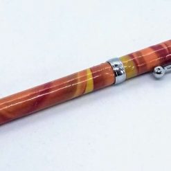 Beautiful hand made slimline twist ballpoint pen in flame red, orange and yellow 2