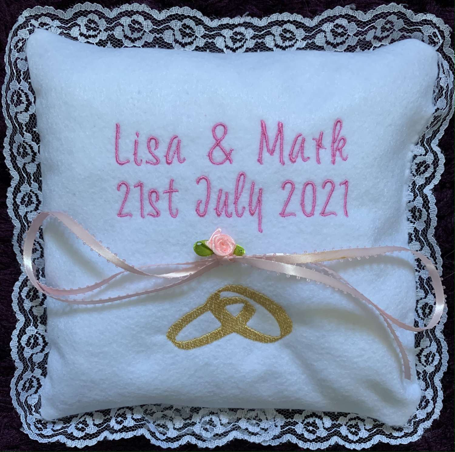 personalised ring cushion