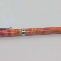 Beautiful hand made slimline twist ballpoint pen in flame red, orange and yellow 4