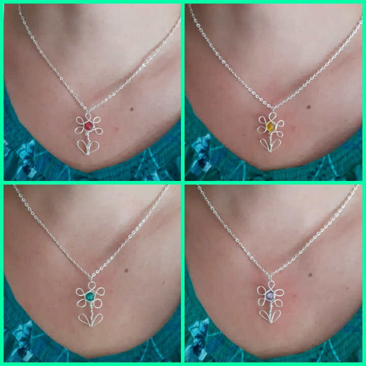 Flower Pendant Necklace | Wire Flower Pendant Flower Pendant Necklace | Wire Flower Pendant