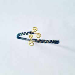 Blue and gold wire wrapped bangle and ring 4 Blue and gold wire wrapped bangle and ring 4