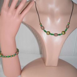 Black Antique Gold Necklace & Bracelet Set