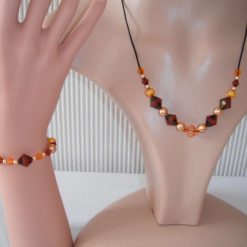 Amber Orange Necklace & Bracelet Set