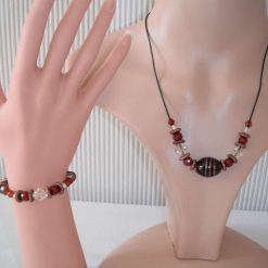 Amber Copper Necklace & Bracelet Set