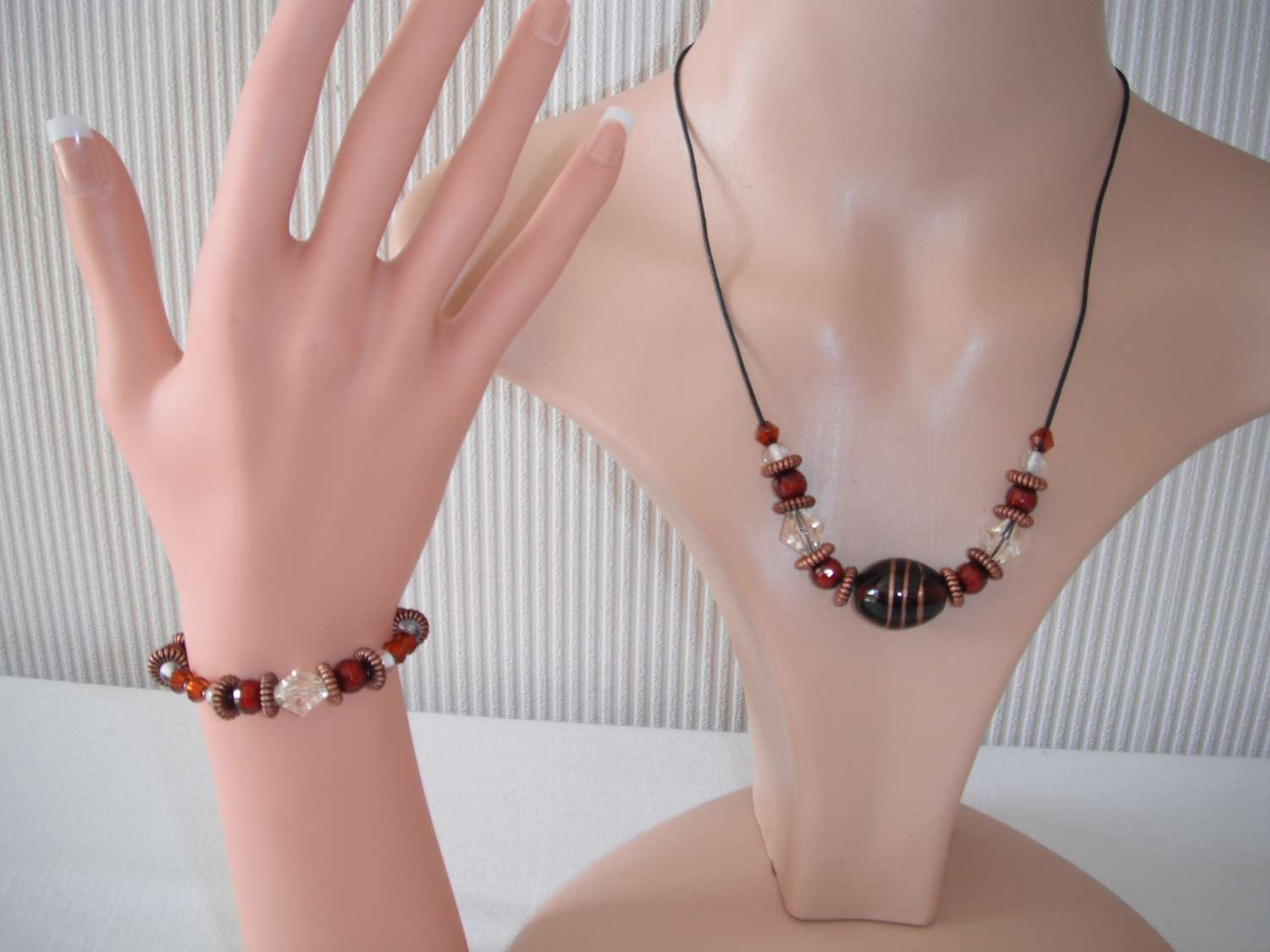 Amber Copper Necklace & Bracelet Set Amber Copper Necklace & Bracelet Set