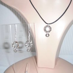 Open Double Disk Necklace & Earring Set