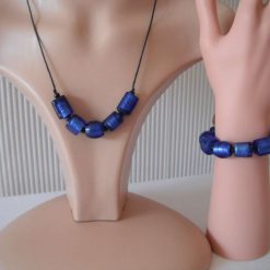 Cobalt Chunky Necklace & Bracelet Set