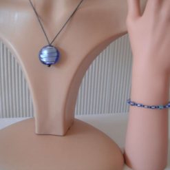 Blue Droplet Necklace & Bracelet Set