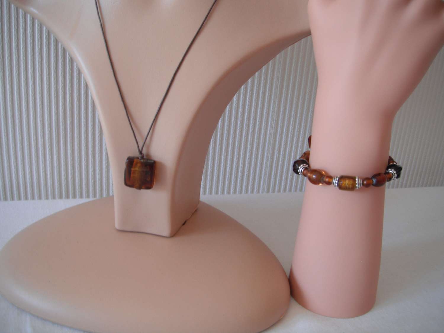 Amber block Necklace & Bracelet Set Amber block Necklace & Bracelet Set