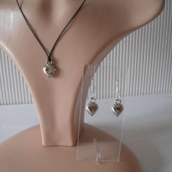 Faceted Heart Necklace & Earring Set