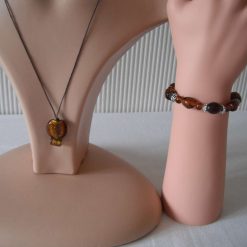 Amber Droplet Necklace & Bracelet Set