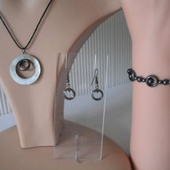 Hematite Shell Necklace Bracelet & Earring Set