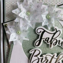 Luxury Handmade It's Your Fabulous Birthday Heart Card Aquamarine with star flowers 2 Luxury Handmade It's Your Fabulous Birthday Heart Card Aquamarine with star flowers 2