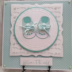 Luxury Handmade New Baby - Baby Shoes - Welcome to the world - Pale Green