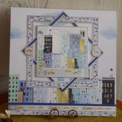 Buildings & Yellow Cabs!  Large, Any Occasion Card