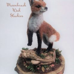 Needle Felt Fox , Miniature Scene, Needle Felted Animal, Wool Sculpture, Fibre Art, Sculpture, Gift, Woodland Creature, Wildlife 6