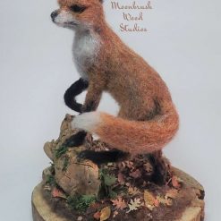 Needle Felt Fox , Miniature Scene, Needle Felted Animal, Wool Sculpture, Fibre Art, Sculpture, Gift, Woodland Creature, Wildlife 8