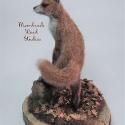 Needle Felt Fox , Miniature Scene, Needle Felted Animal, Wool Sculpture, Fibre Art, Sculpture, Gift, Woodland Creature, Wildlife 7