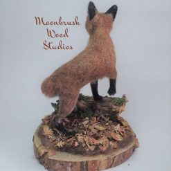 Needle Felt Fox , Miniature Scene, Needle Felted Animal, Wool Sculpture, Fibre Art, Sculpture, Gift, Woodland Creature, Wildlife 9