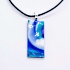 Swirly blue long necklace set in blue, turquoise, blue and white 1 Swirly blue long necklace set in blue, turquoise, blue and white 1