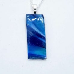Swirly blue long necklace set in blue and turquoise 4 Swirly blue long necklace set in blue and turquoise 4