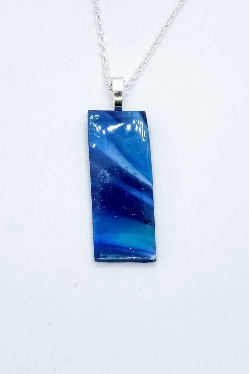 Swirly blue long necklace set in blue and turquoise Swirly blue long necklace set in blue and turquoise