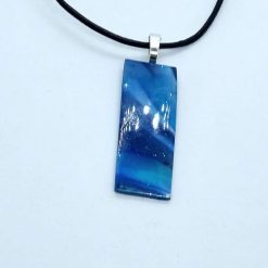 Swirly blue long necklace set in blue and turquoise 1 Swirly blue long necklace set in blue and turquoise 1