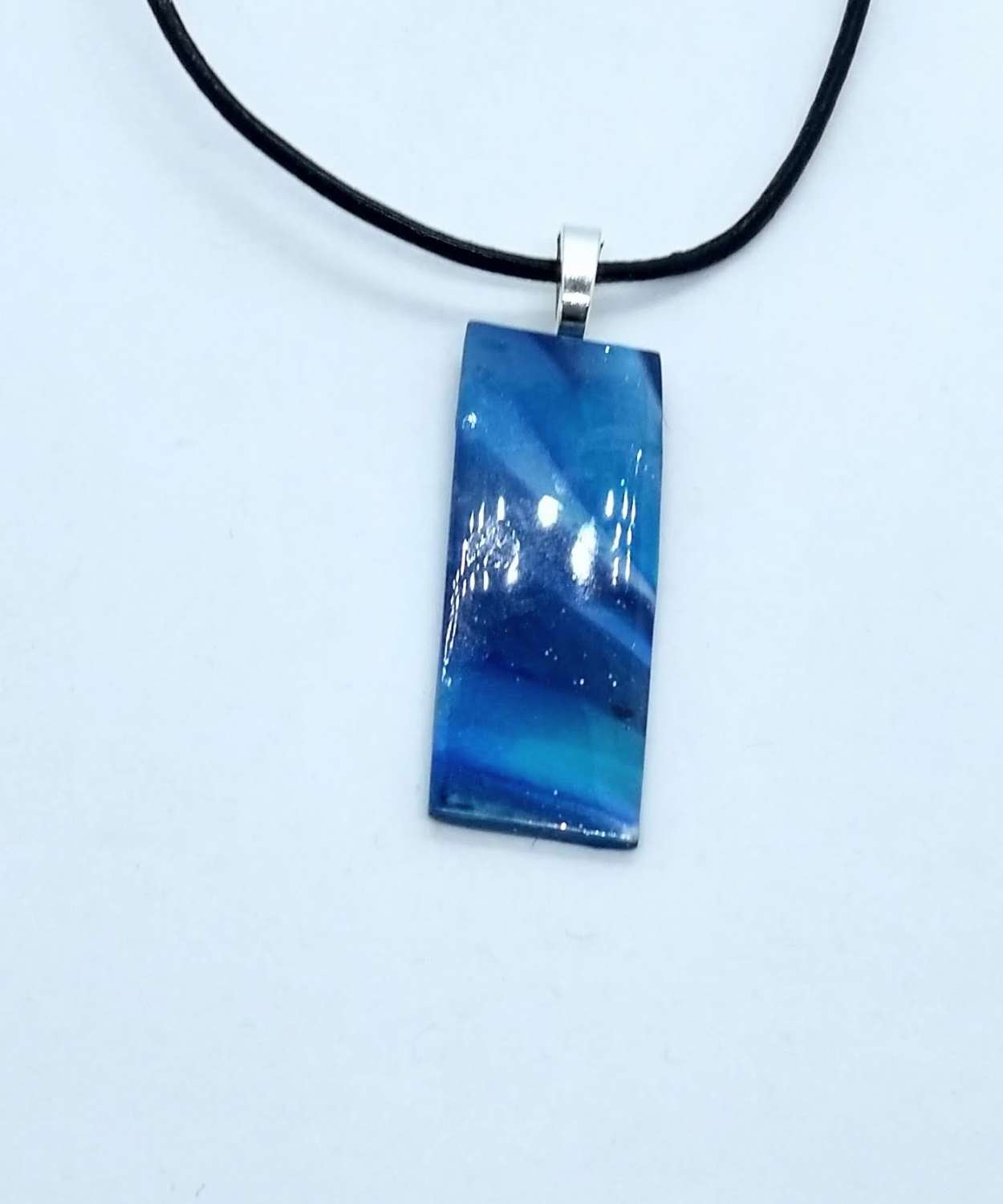 Swirly blue long necklace set in blue and turquoise Swirly blue long necklace set in blue and turquoise