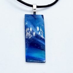Swirly blue long necklace set in blue and turquoise 2 Swirly blue long necklace set in blue and turquoise 2