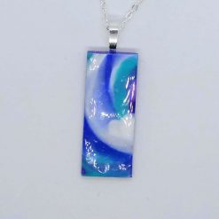 Swirly blue long necklace set in blue, turquoise, blue and white 3 Swirly blue long necklace set in blue, turquoise, blue and white 3