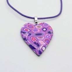 Klimt inspired heart pendant in lilac, purple and pink 6 Klimt inspired heart pendant in lilac, purple and pink 6