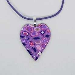Klimt inspired heart pendant in lilac, purple and pink 4 Klimt inspired heart pendant in lilac, purple and pink 4
