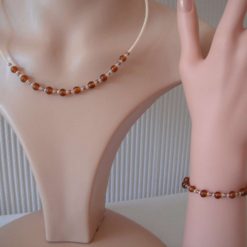 Amber Cream Necklace & Bracelet Set