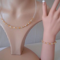Yellow Clear Necklace & Bracelet Set