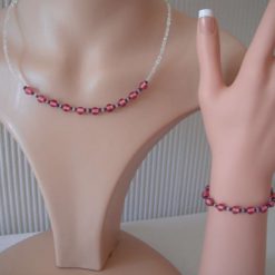 Rose Blue Necklace & Bracelet Set