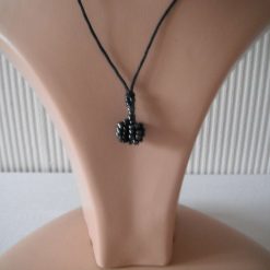 Black Beaded Droplet Necklace