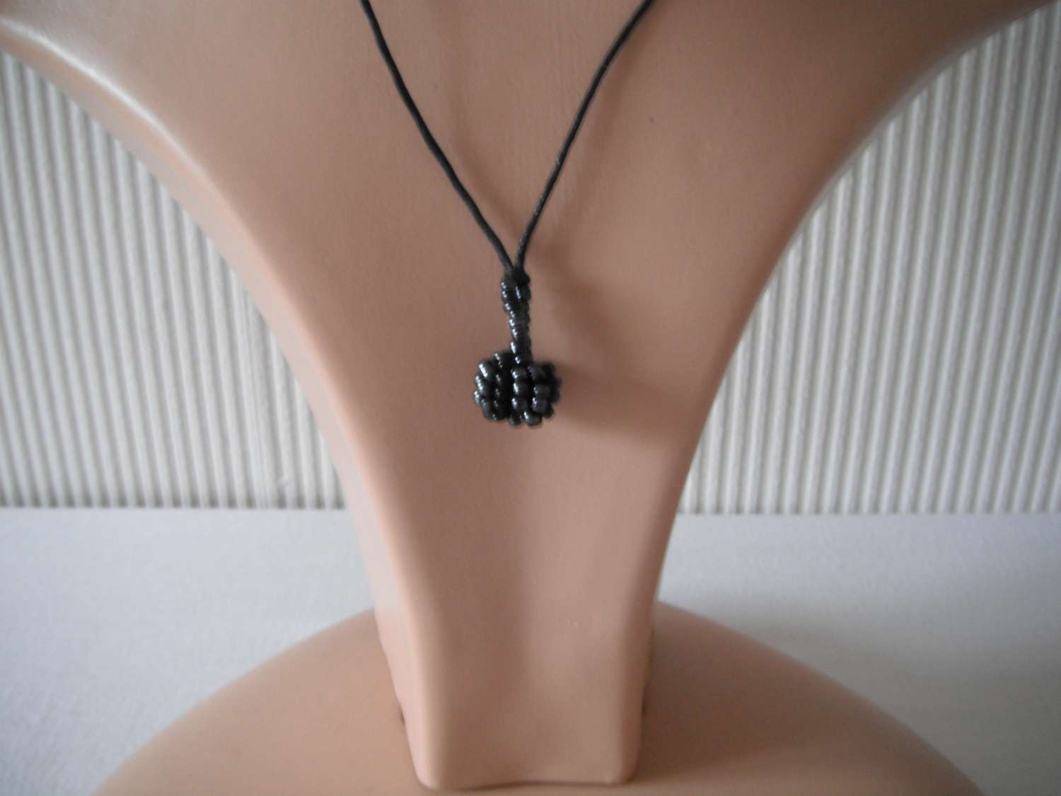 Black Beaded Droplet Necklace Black Beaded Droplet Necklace