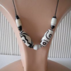 Black & Cream Tribal Necklace