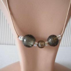 Smokey Grey Beaded  Necklace